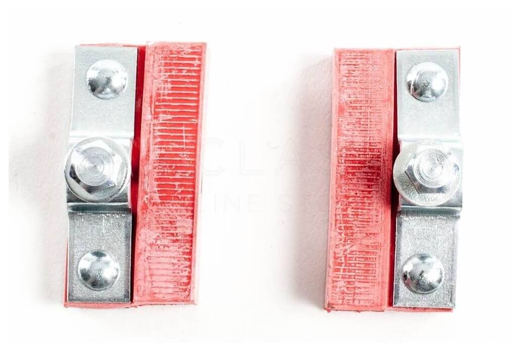 Red brake pads for classic bicycle rod brakes