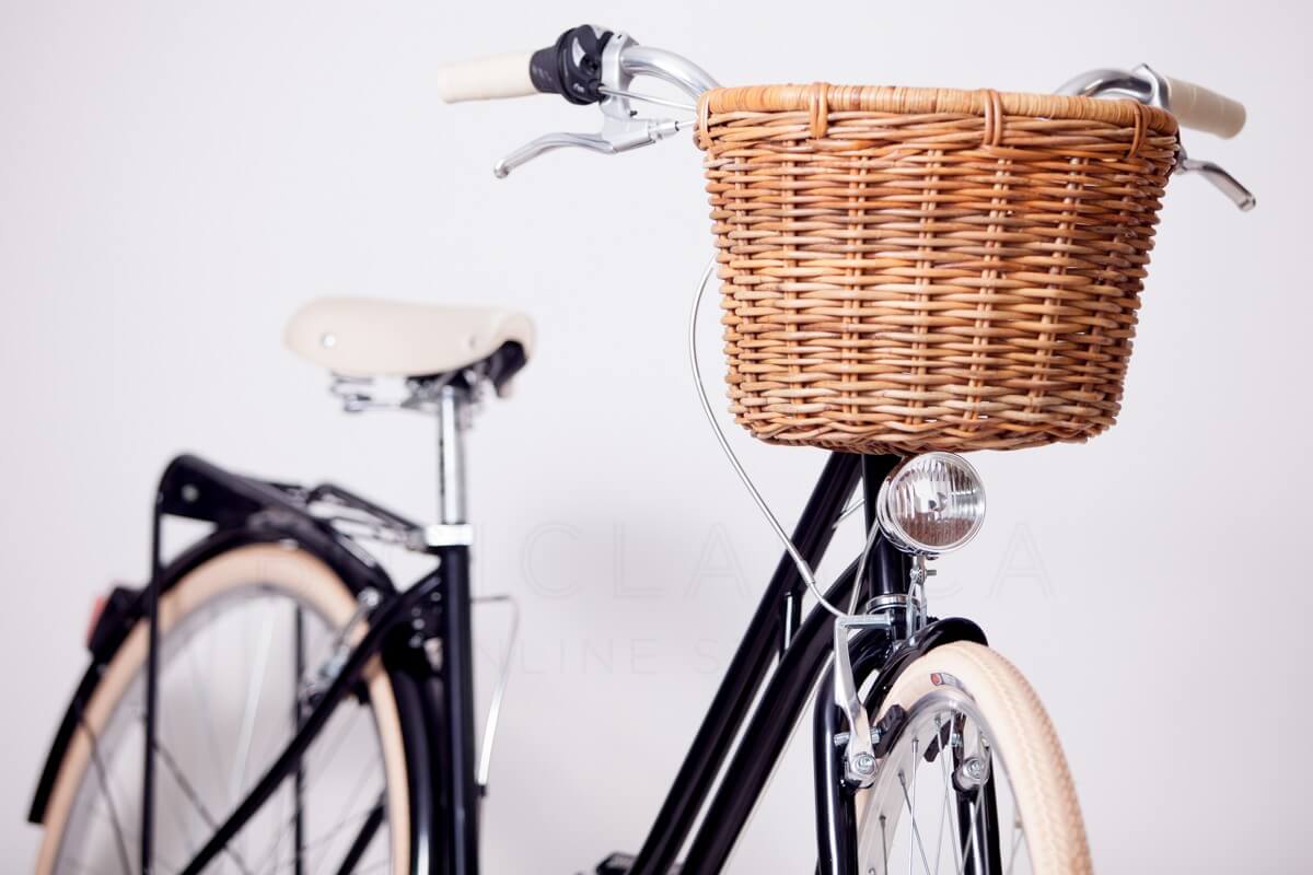 Cesta de mimbre para bicicleta, cesta delantera de bicicleta, cesta de  bicicleta en forma de D, cesta de compras tejida a mano, cesta de