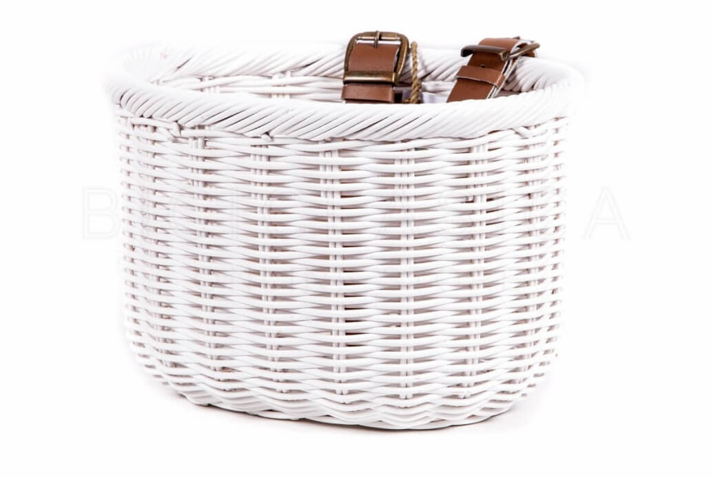 Wicker bicycle basket Victoria- white
