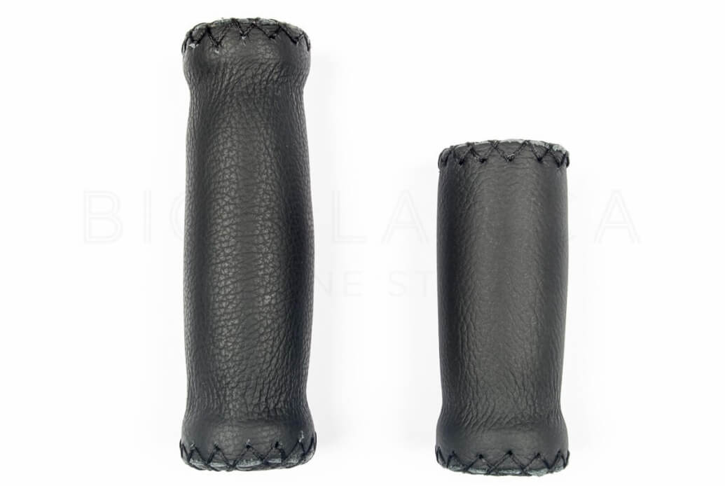 Italian Leather Grips Black 120/90mm
