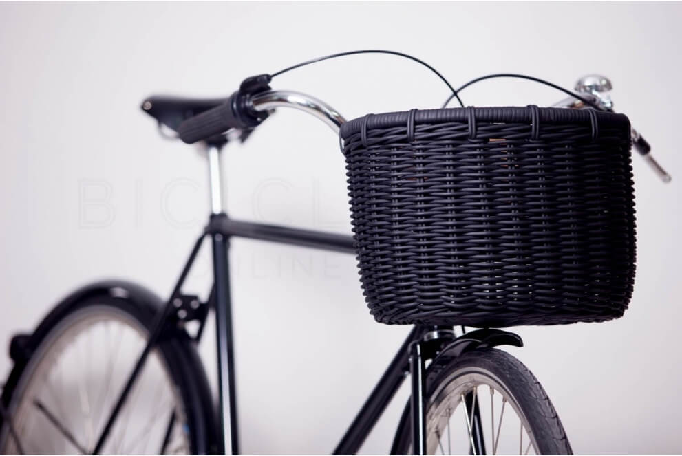 Comprar Panier à vélo en osier Victoria noir - large