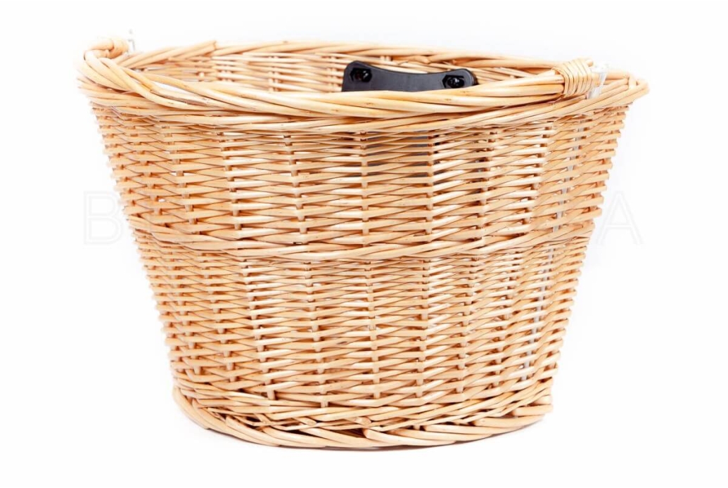 Wicker Bike Basket with handle with KlickFix system Honey