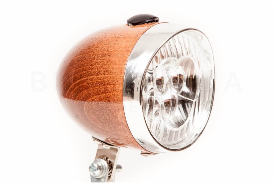Classic Wooden Led Bicycle Light Brown