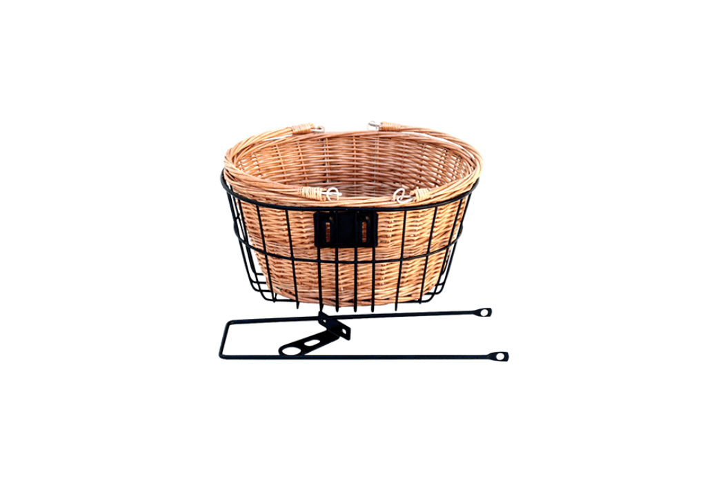 Bicycle Basket + Basket Holder White/Black for bicycle REID