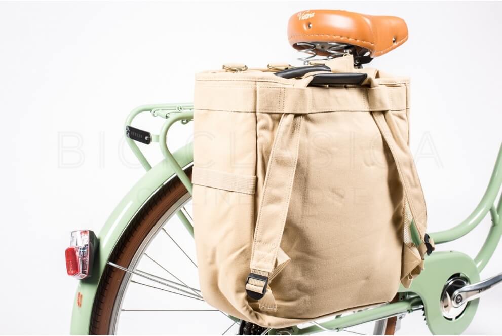 Comprar Alforja mochila para bicicleta de uso urbano color camel