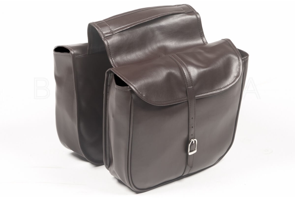 Classic brown semi-leather saddlebags