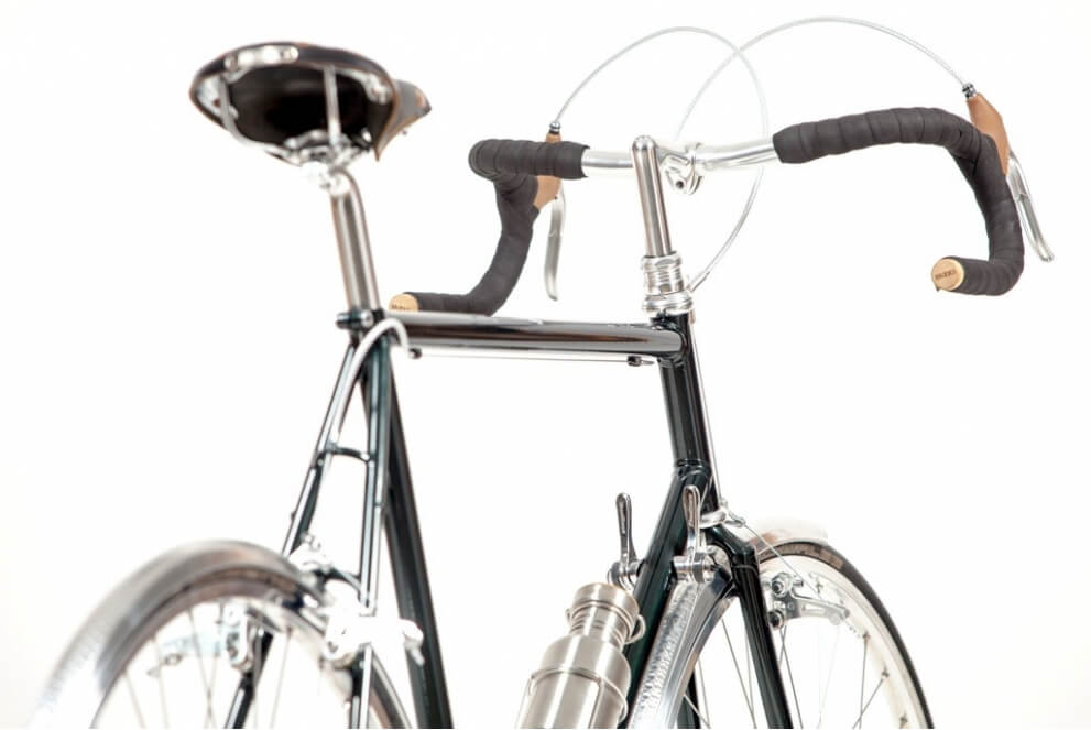 Comprar Bidón de bicicleta clásico en acero inoxidable y tapón de madera