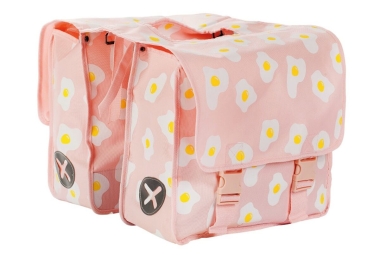 Double saddlebag with pink...