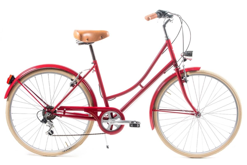 Vieux vélo de tourisme Capri Valentina rouge rubis