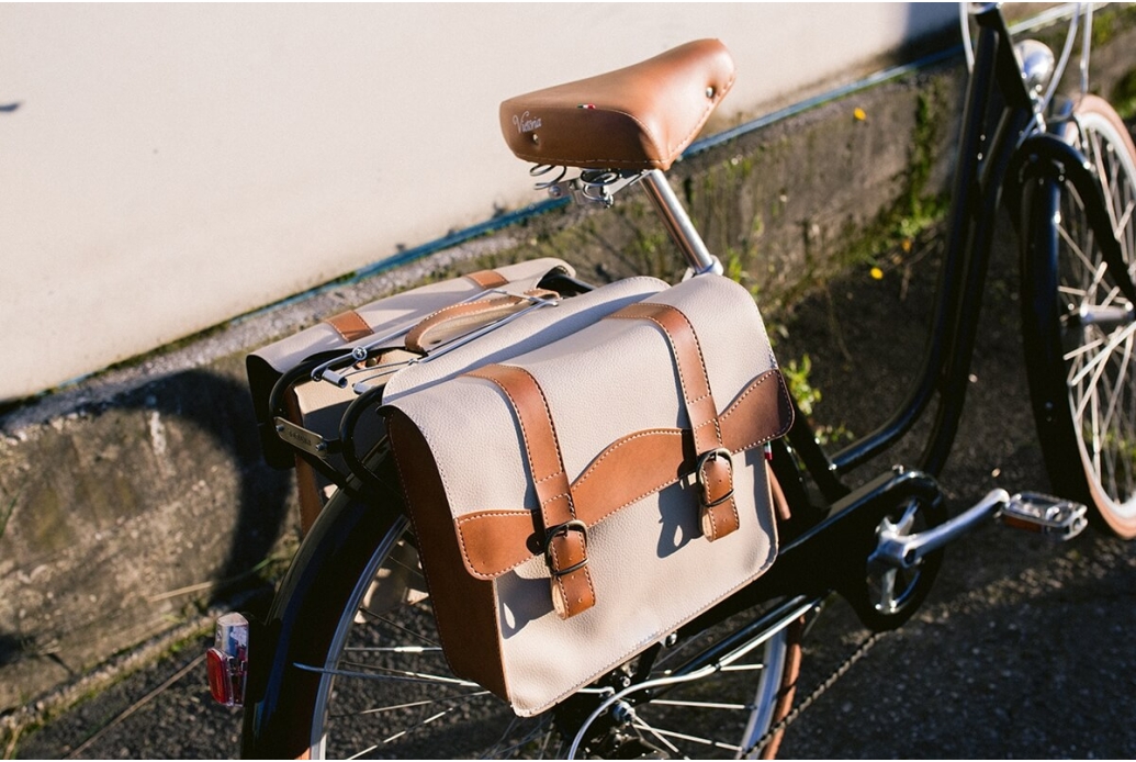 Alforjas Clásicas en simil-Piel Color Marrón-Crema