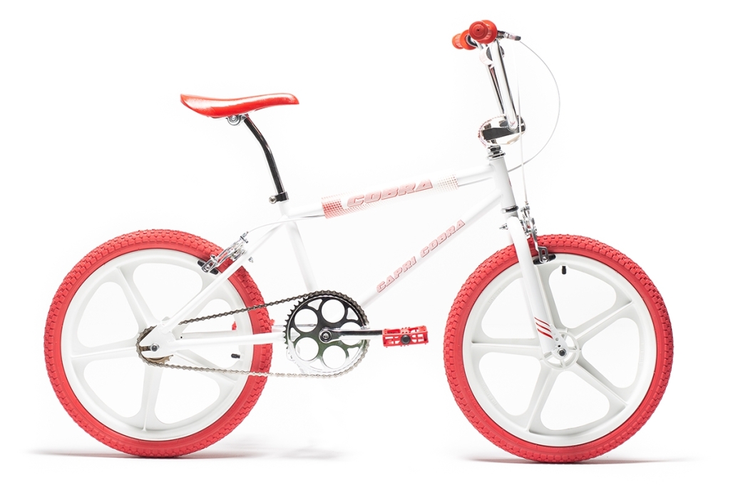 Vélo BMX rétro Capri Cobra blanc-rouge