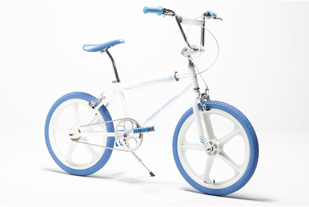 Bicicleta retro BMX Capri Cobra blanca azul Bicicleta retro BMX