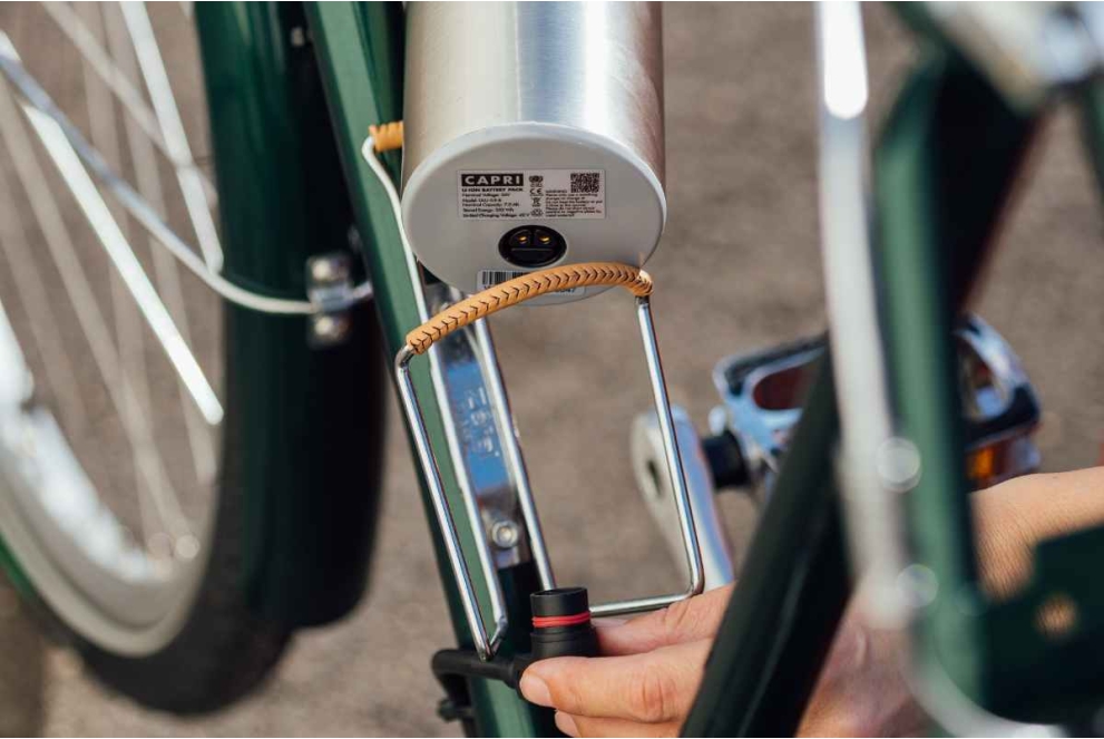 Comprar Bicicleta eléctrica Capri Lyon verde ingles 7V