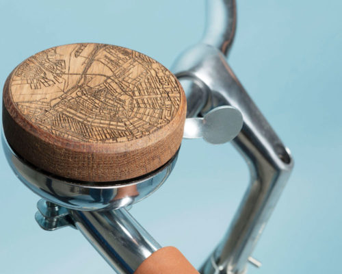 timbre de madera para bicicleta