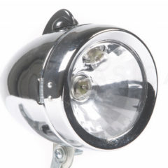 luz led delantera acero cromada dinamo doble posicion