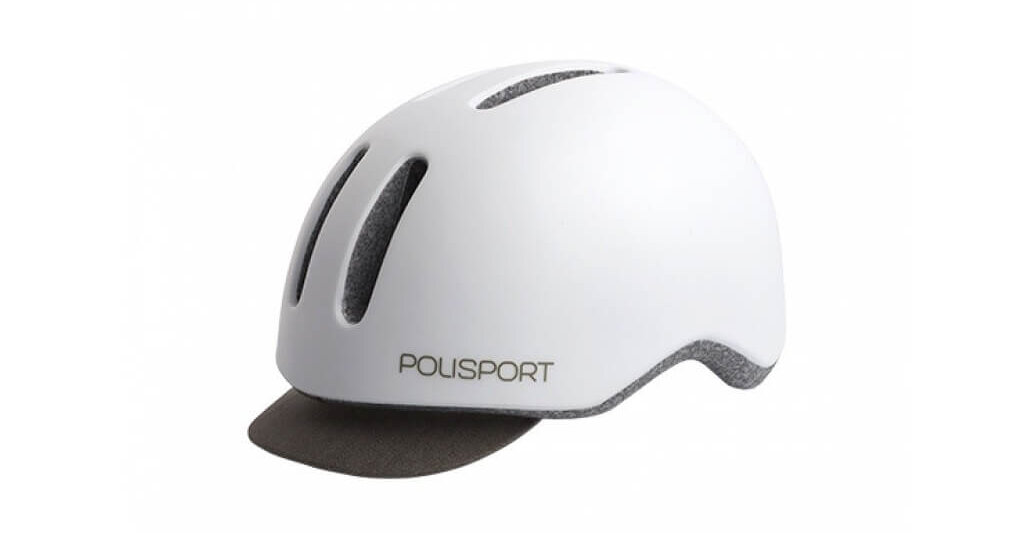 polisport commuter bicycle helmet white gray