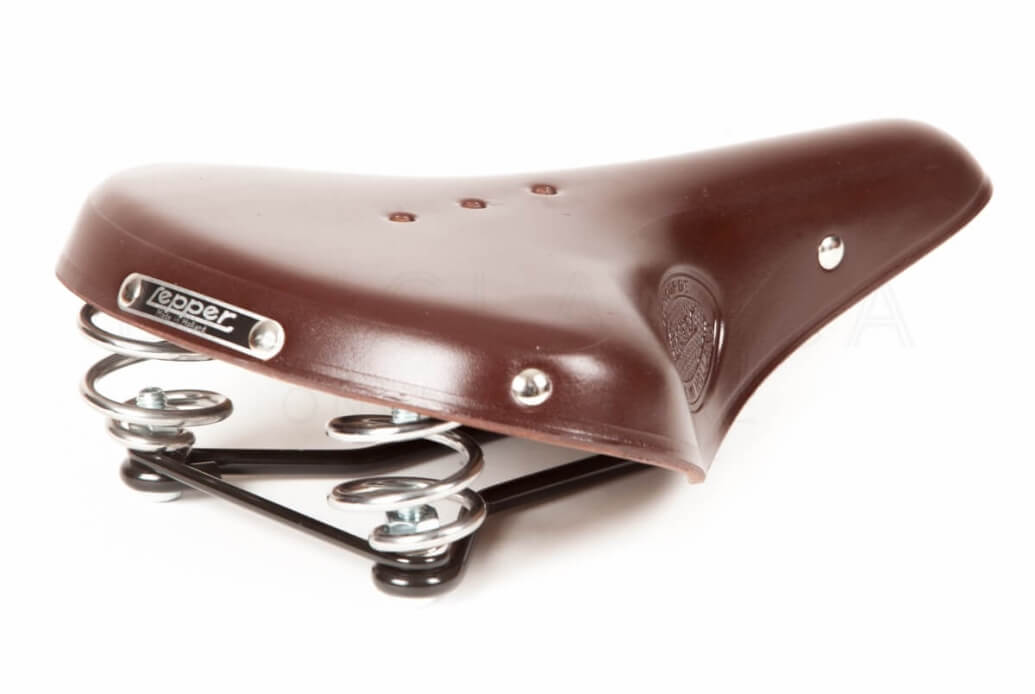 Leather Bicycle Saddle Lepper Concorde 800 Man Brown | Saddles ...