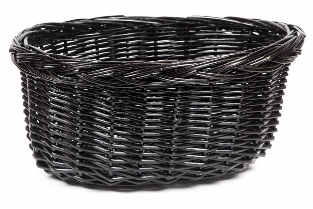 Comprar Cesta de mimbre ovalada negro - liquidación