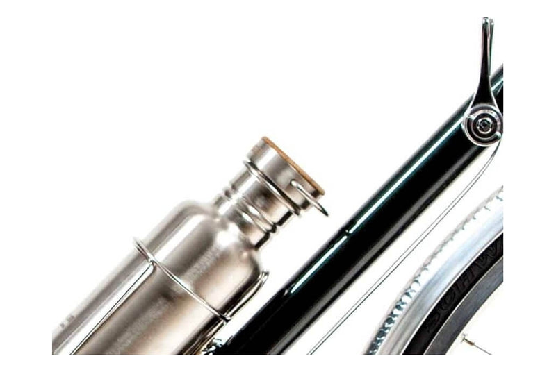 Comprar Bidón de bicicleta clásico en acero inoxidable y tapón de madera