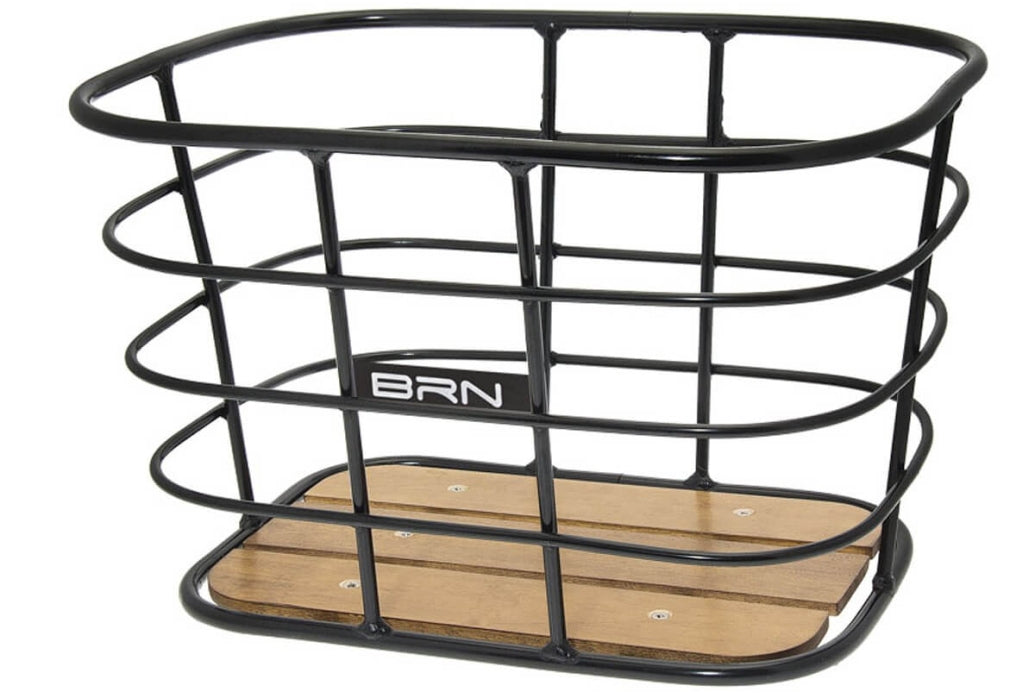 Comprar Cesta de metal y madera cuadrada para portabultos o porta cestas.
