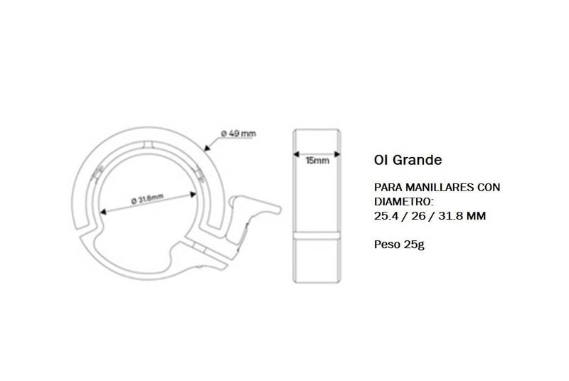 Comprar Timbre Knog OI Classic Grande - Negro