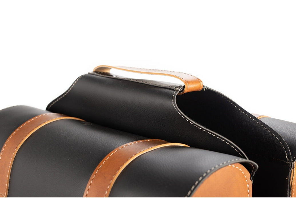 Comprar Alforjas clásicas en simil-piel color negro-miel