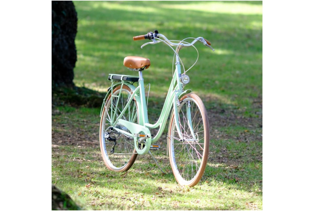 Comprar Bicicleta eléctrica Capri Berlin verde pastel 7V
