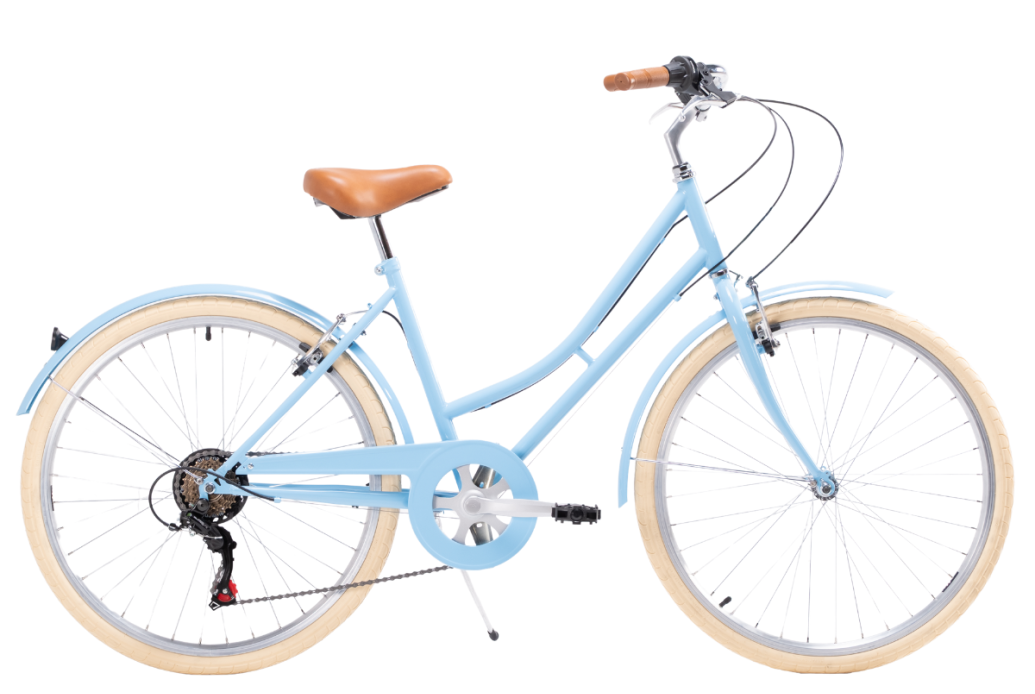 Bicicleta de paseo Capri Valentina azul pastel 6V