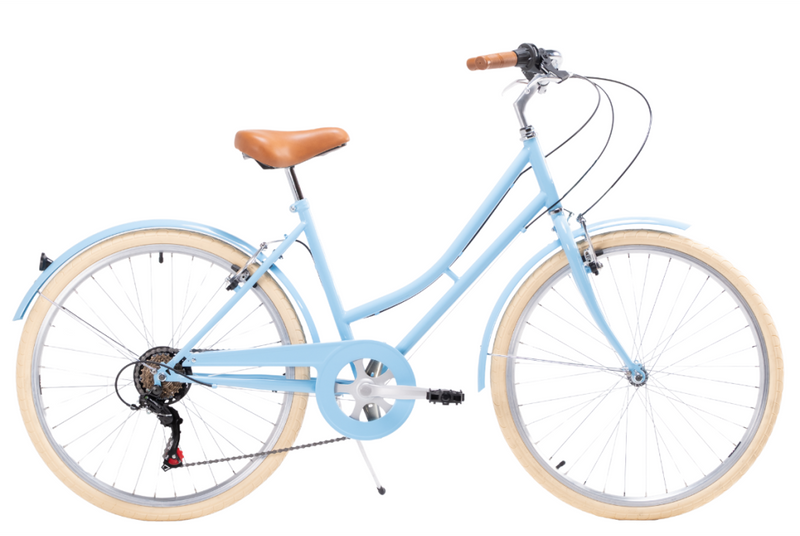 Bicicleta de paseo Capri Valentina azul pastel 6V