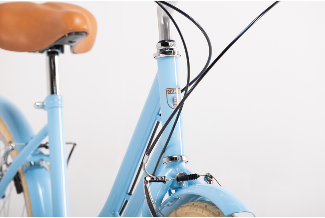 Bicicleta de paseo Capri Valentina azul pastel 6V