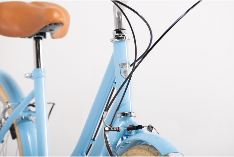 Bicicleta de paseo Capri Valentina azul pastel 6V
