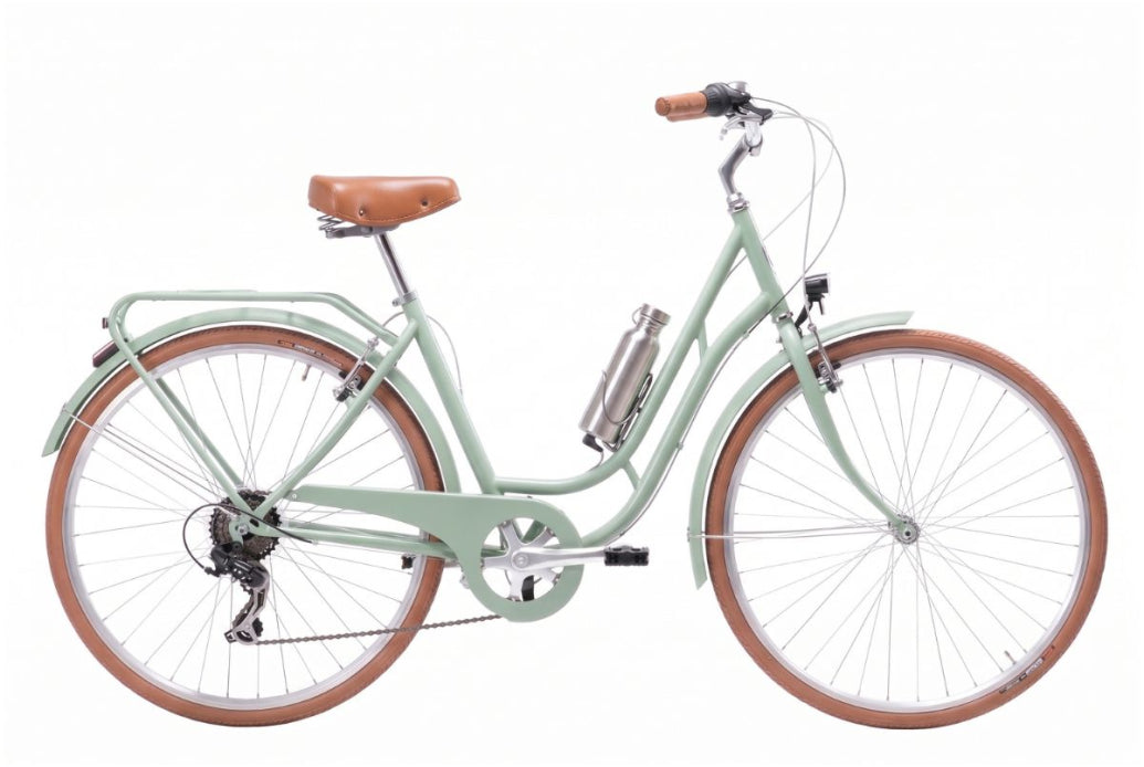 Bicicleta eléctrica Capri Berlin 4 verde pastel 7V