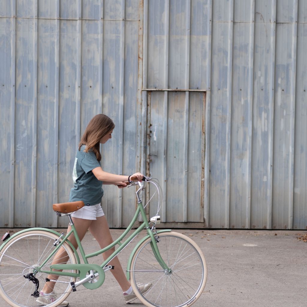 Bicicleta de paseo vintage Capri Valentina Verde Pastel